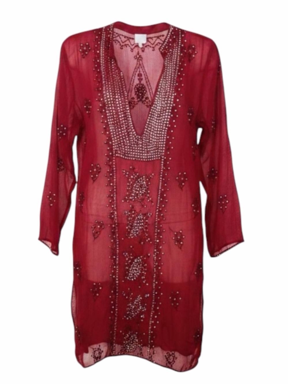 New Pia Tunic Red Kaftan Size Medium